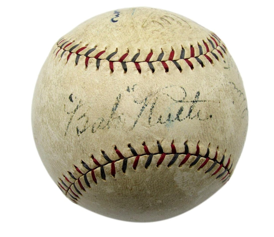 Official American League Baseball Signed by Ruth Collins Wheat Cobb JSA Authenticated: Official American League Baseball Signed by Ruth Collins Wheat Cobb JSA Authenticated This Official American League Reach baseball has been signed in steel tip fountain pen by legendary players Babe R