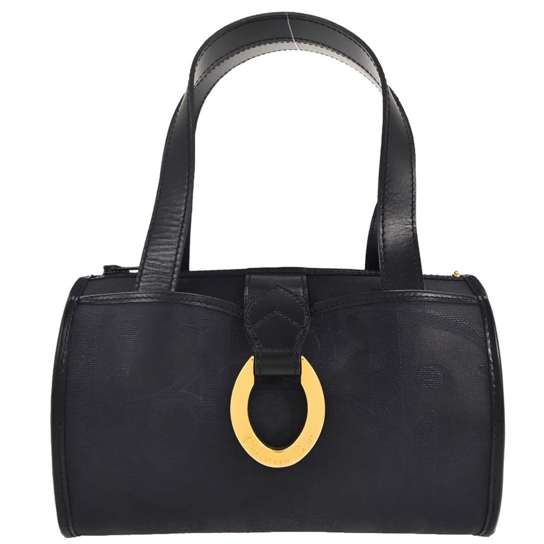 Dior Navy Trotter Mini Top Handle Handbag Leather PVC: Dior Navy Trotter Mini Top Handle Handbag Leather PVC This Christian Dior Navy Trotter Handbag is a stylish and chic accessory for any occasion. Featuring a zip closure, this mini top handle bag is