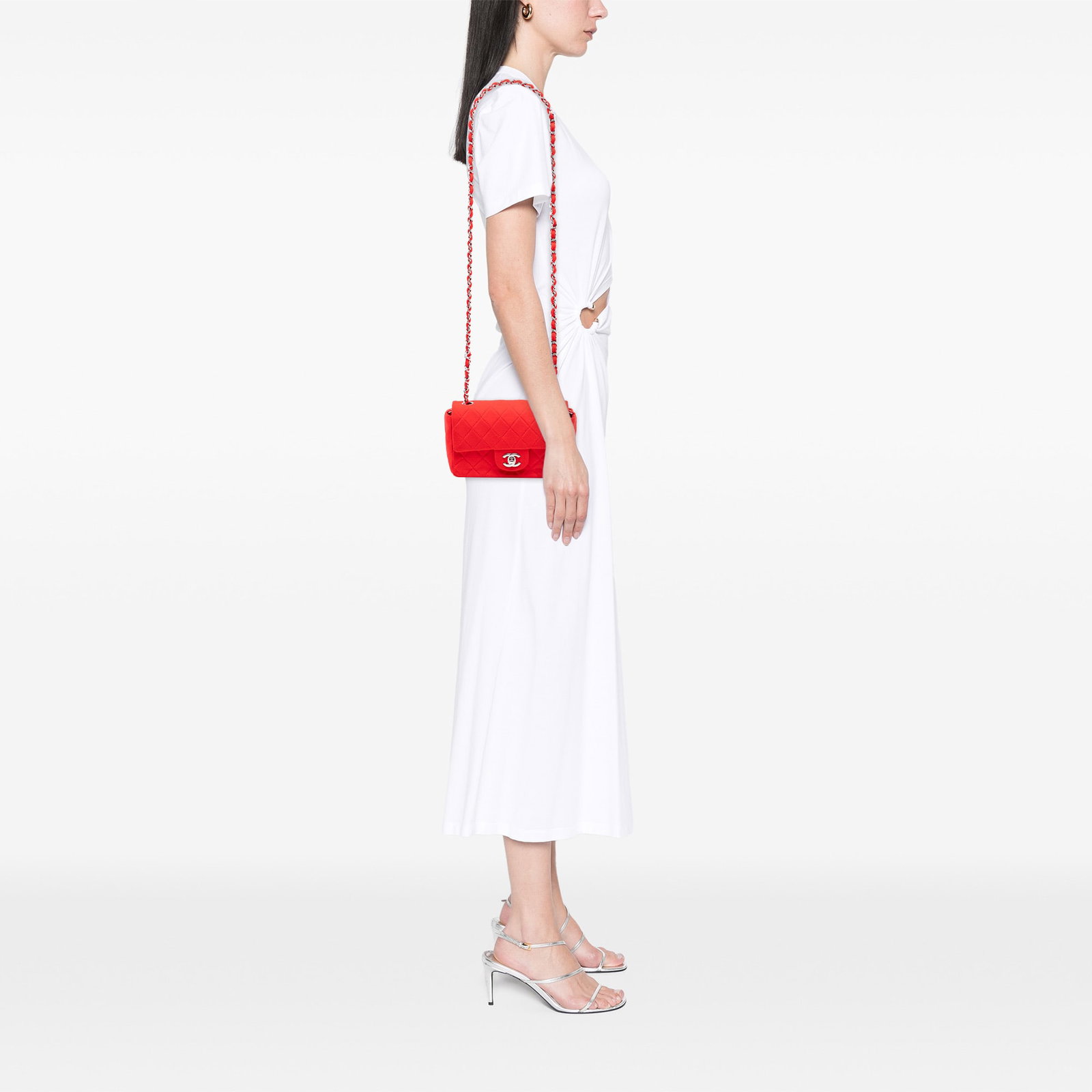 Chanel Mini Rectangular Jersey Flap Bag Red - 7