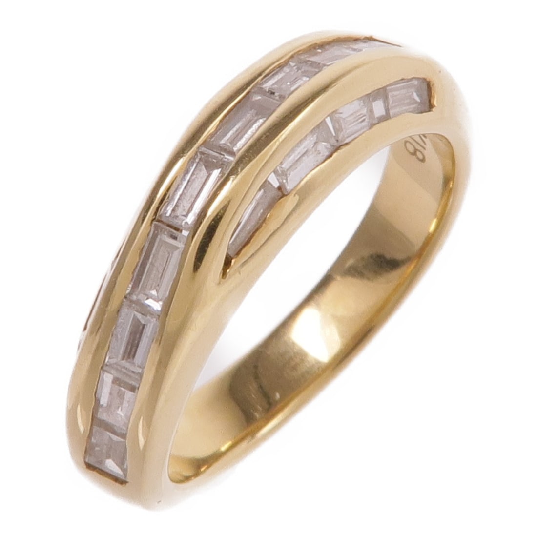 Jewelry 18K Yellow Gold Diamond Ring Size 5: Jewelry 18K Yellow Gold Diamond Ring Size 5 This elegant diamond ring is crafted from K18 yellow gold, showcasing a stunning clear diamond at its center. Designed in a classic ring style, it features 