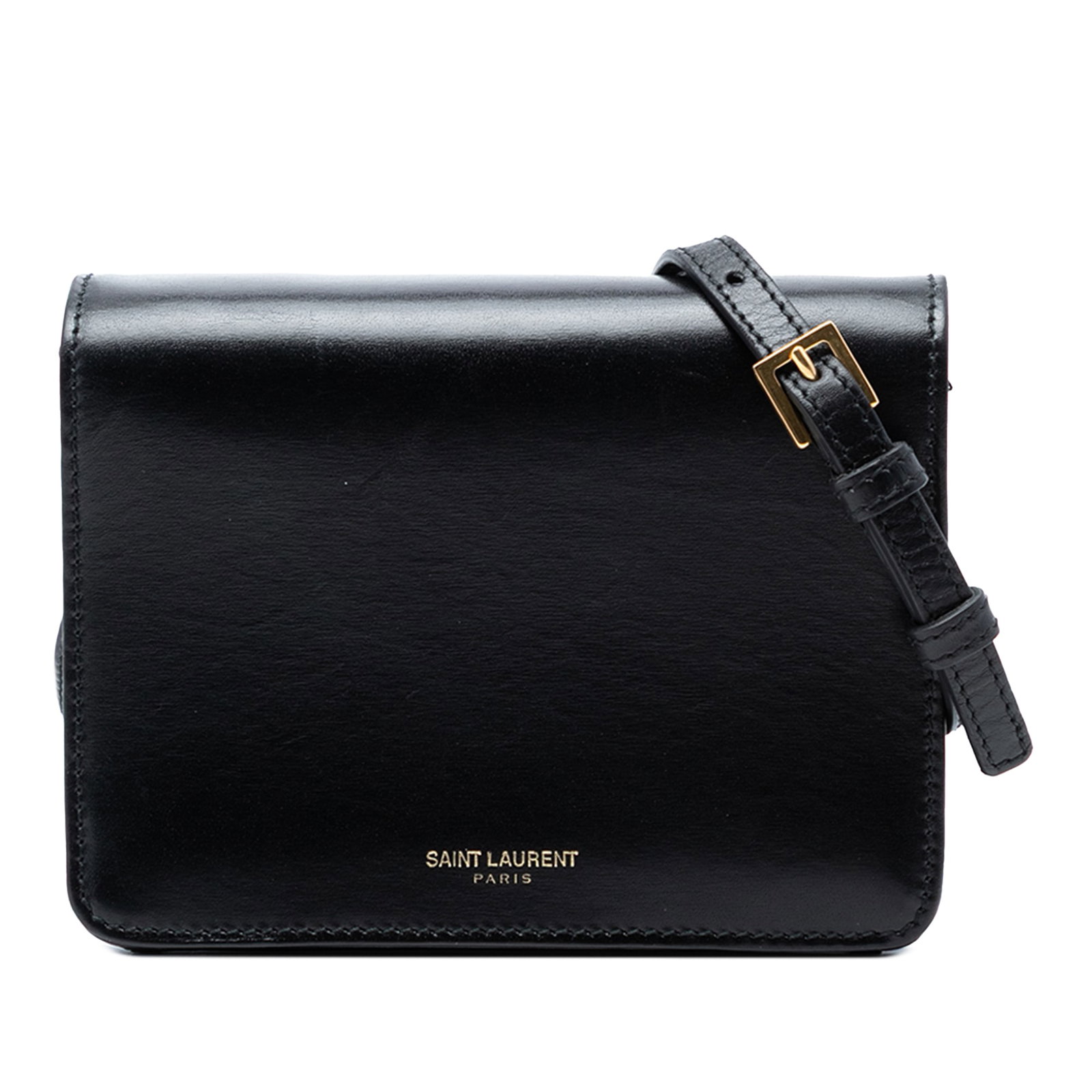 Saint Laurent black calfskin flap crossbody bag (1 of 7)