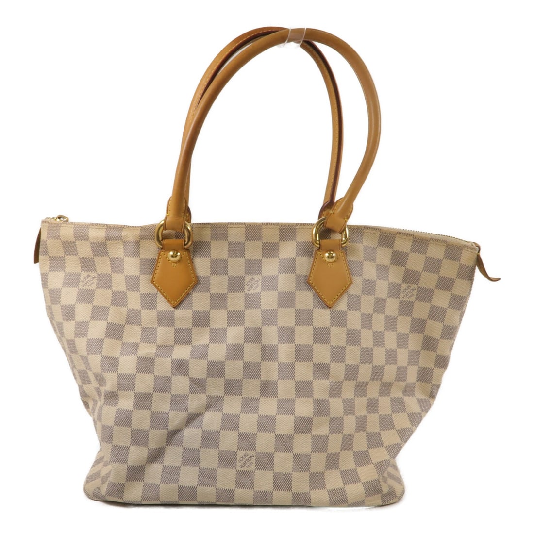 Louis Vuitton Damier Azur Saleya MM Tote Bag White PVC: Louis Vuitton Damier Azur Saleya MM Tote Bag White PVC This Louis Vuitton Damier Azur Saleya MM shoulder bag features the iconic white Damier Azur coated canvas. Designed as a tote, it offers a spacio