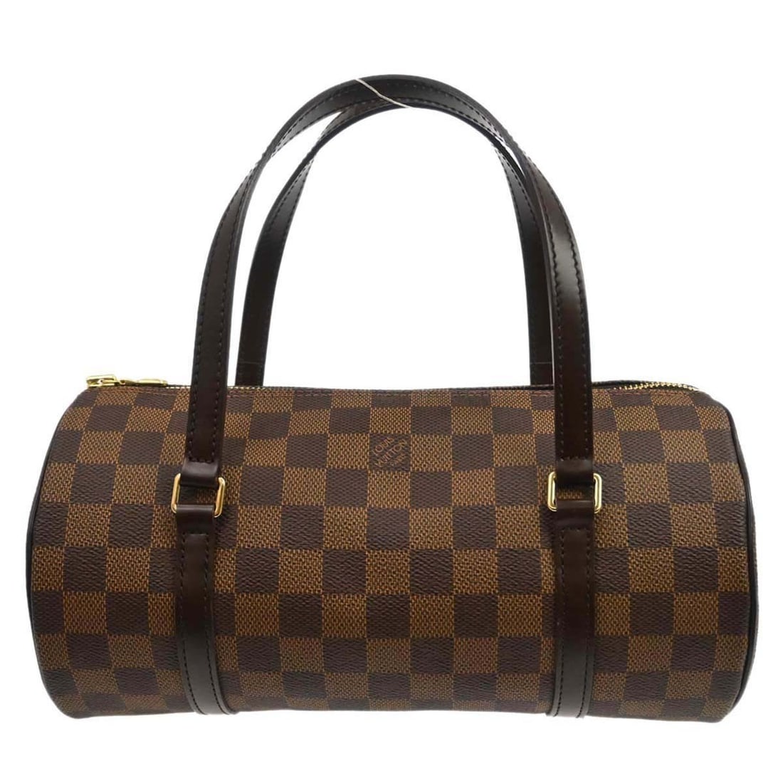 Louis Vuitton Papillon 26 Damier Canvas Brown Handbag: Louis Vuitton Papillon 26 Damier Canvas Brown Handbag This Louis Vuitton Papillon 26 handbag features the iconic Damier canvas leather exterior with brown leather accents and a logo detail. The medium