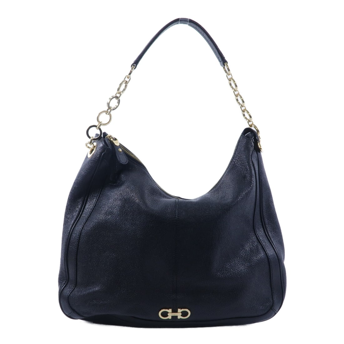 Black Calfskin Salvatore Ferragamo Shoulder Bag GHW (1 of 14)
