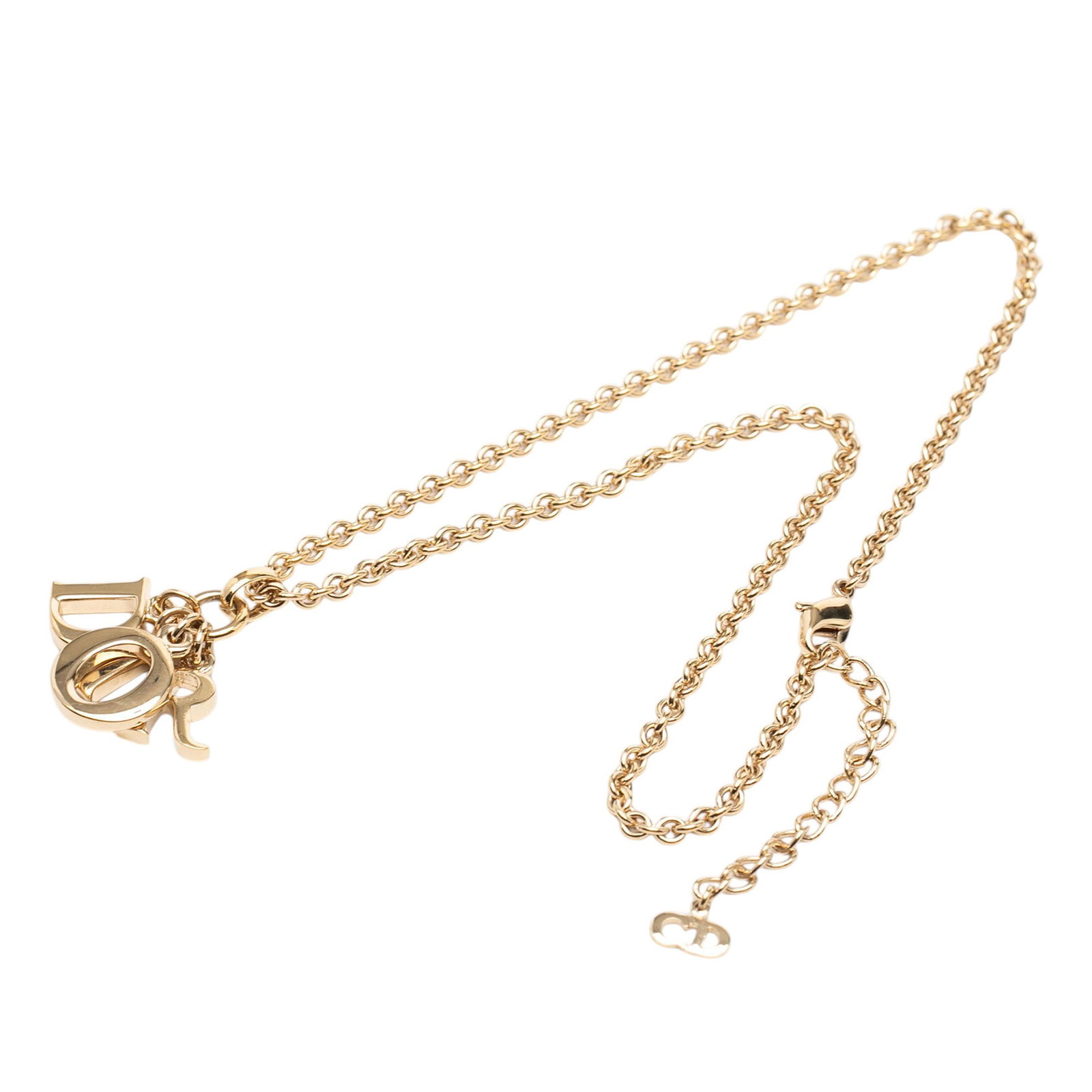 Dior CD pendant necklace gold plated chain lobster clasp (1 of 7)