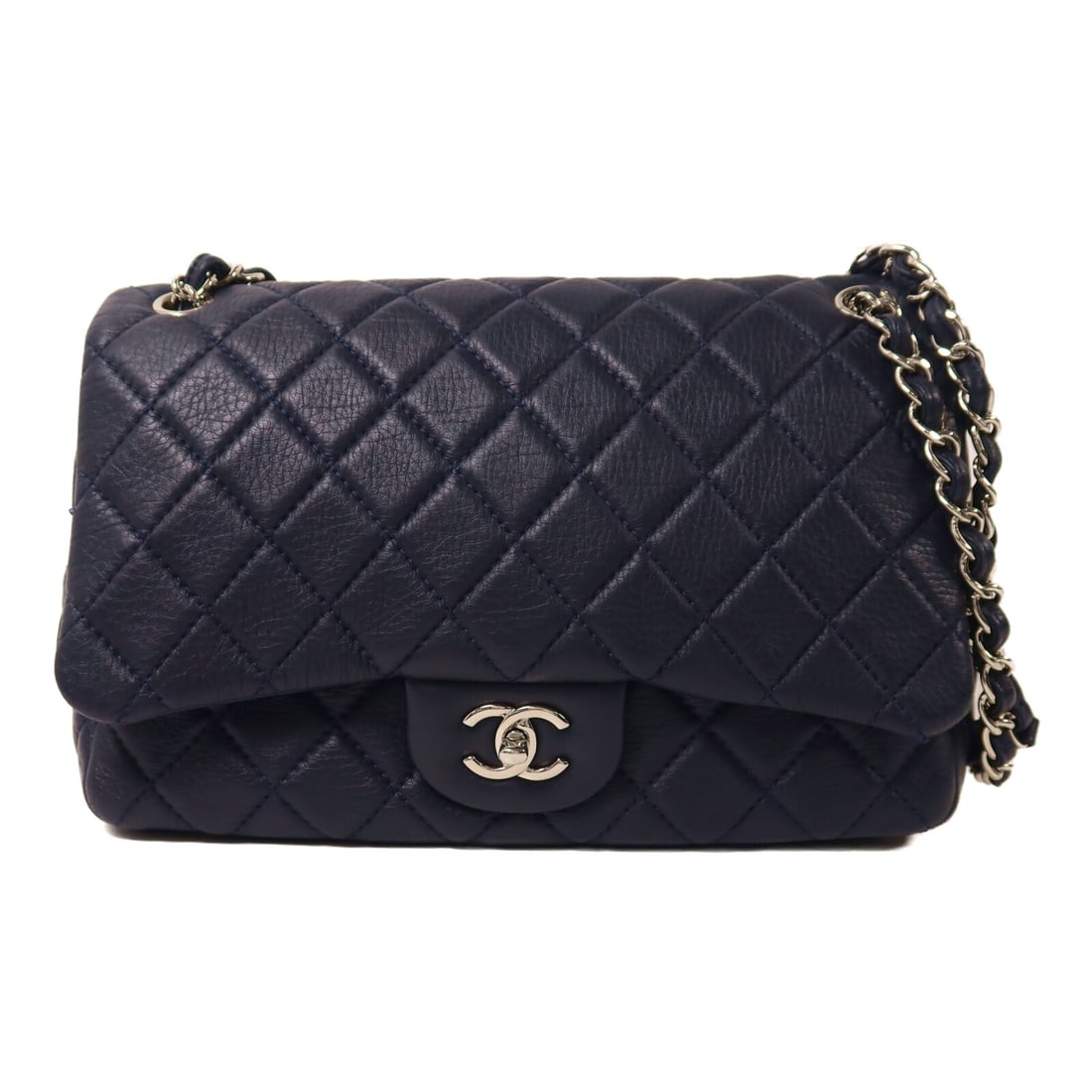 CHANEL Lambskin Navy Shoulder Bag CC SHW (1 of 18)
