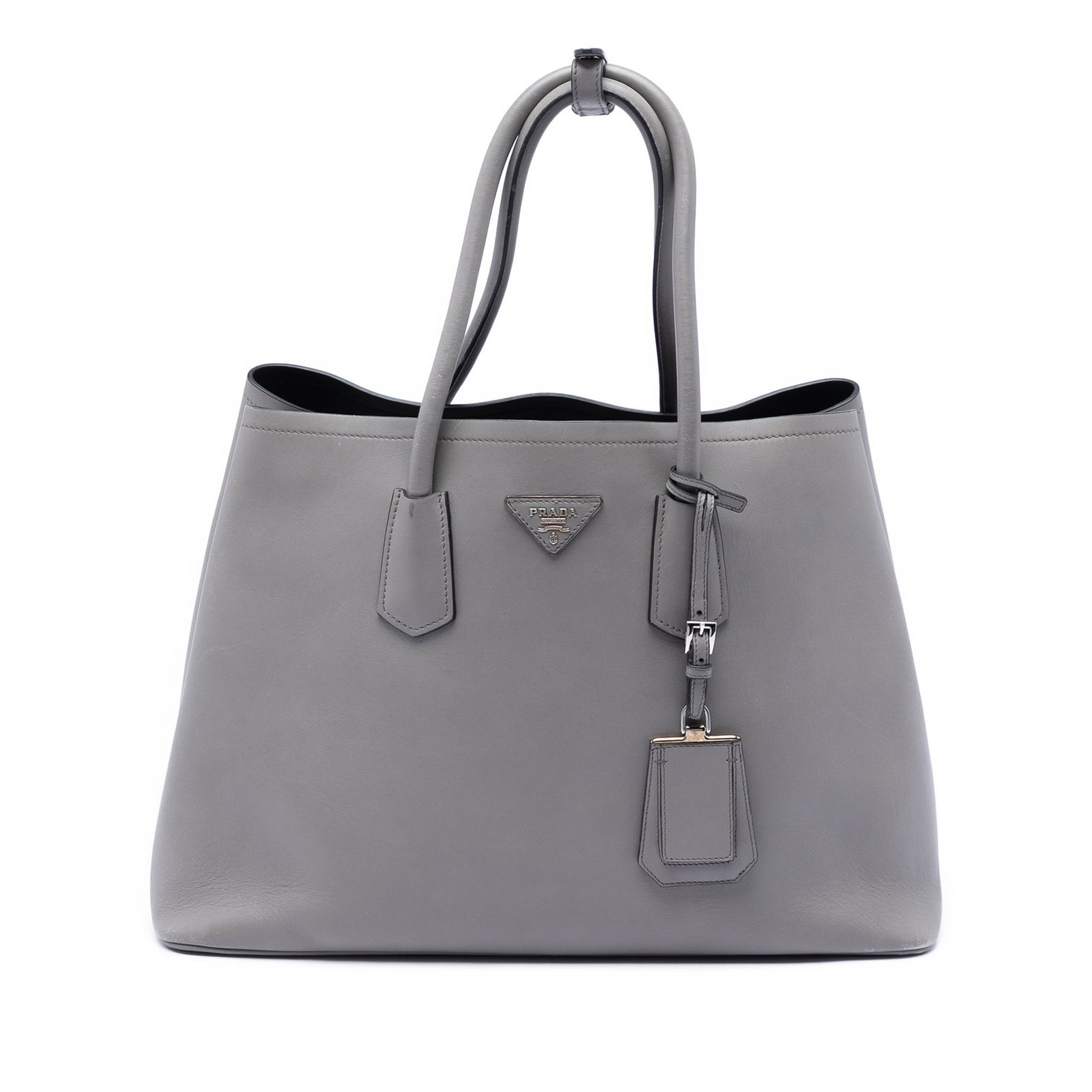 Prada gray leather Large City Calf satchel (1 of 6)