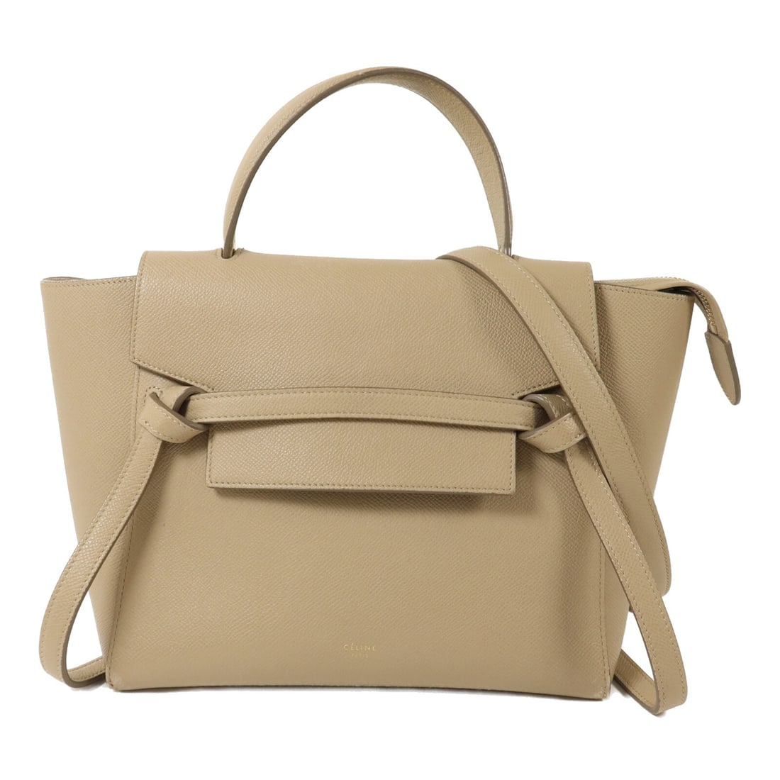 CELINE Mini Belt Beige Calfskin 2 Way Shoulder Bag GHW (1 of 17)