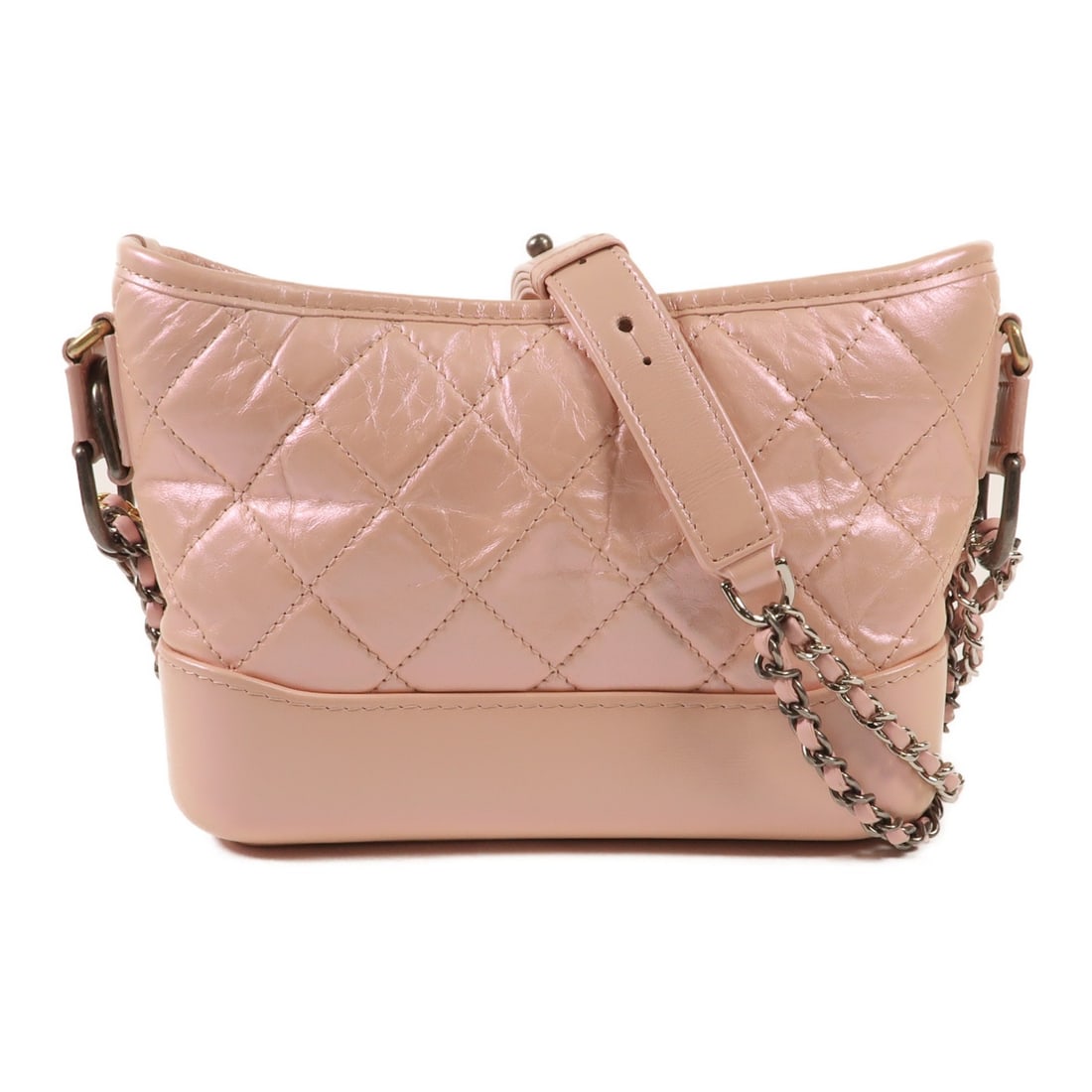 CHANEL Gabrielle Mini Pink Calfskin Shoulder Bag: CHANEL Gabrielle Mini Pink Calfskin Shoulder Bag This CHANEL Gabrielle Mini Chain Shoulder Bag is crafted from pink calfskin leather and features a classic CC design. Designed for women, it offers a c