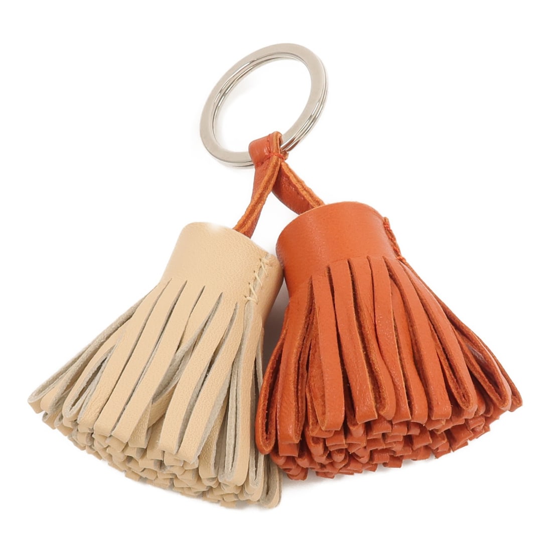 Hermes Carmen Uno Dos charm key ring brown lambskin (1 of 9)