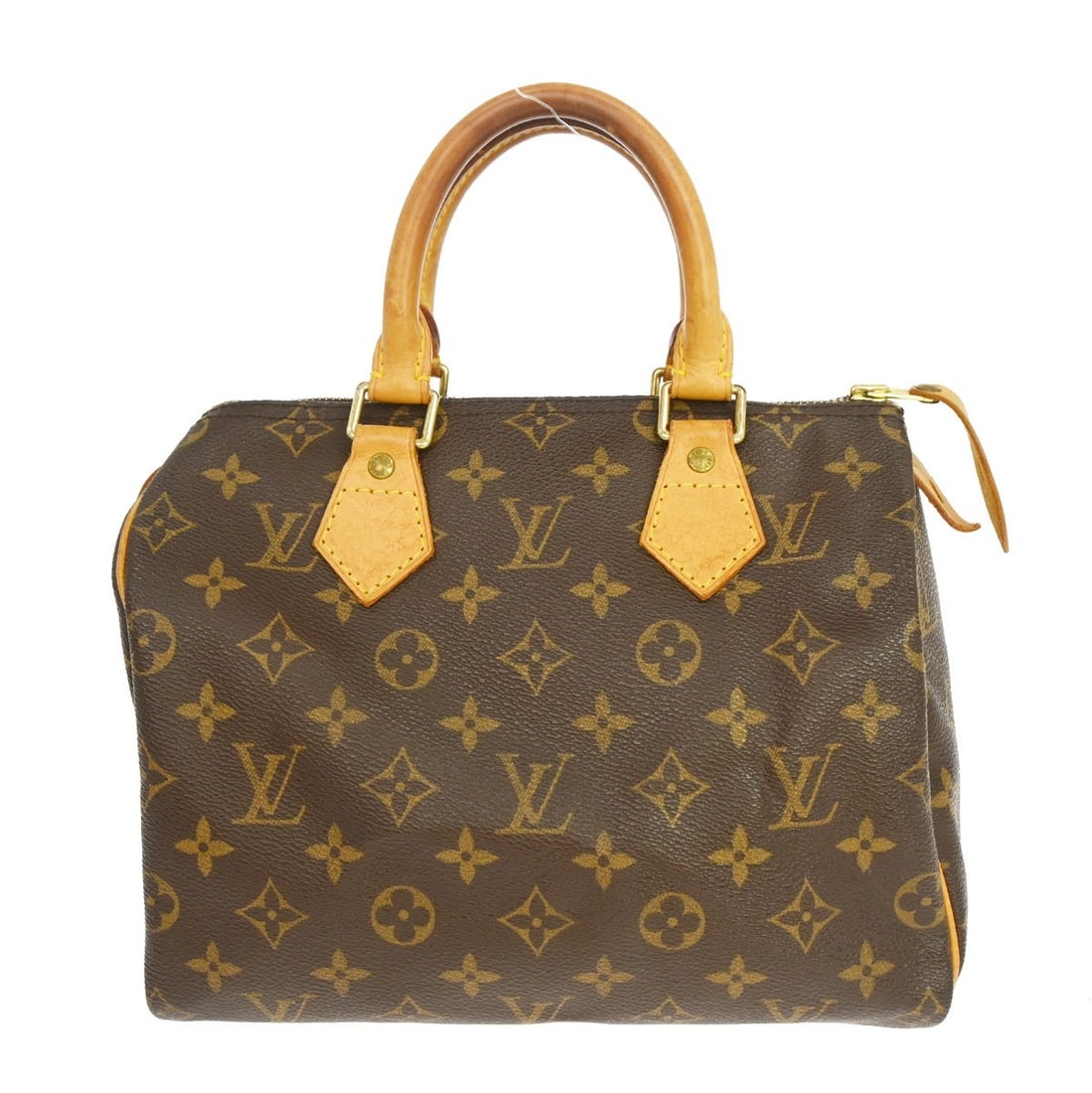 Louis Vuitton Speedy 25 Monogram Duffle Handbag: Louis Vuitton Speedy 25 Monogram Duffle Handbag This Louis Vuitton Speedy 25 handbag features the signature Monogram canvas with brown leather trim and gold-plated hardware. Designed in a classic duff