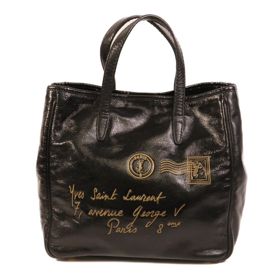 Yves Saint Laurent YSL Patent Leather Black Tote Bag (1 of 14)