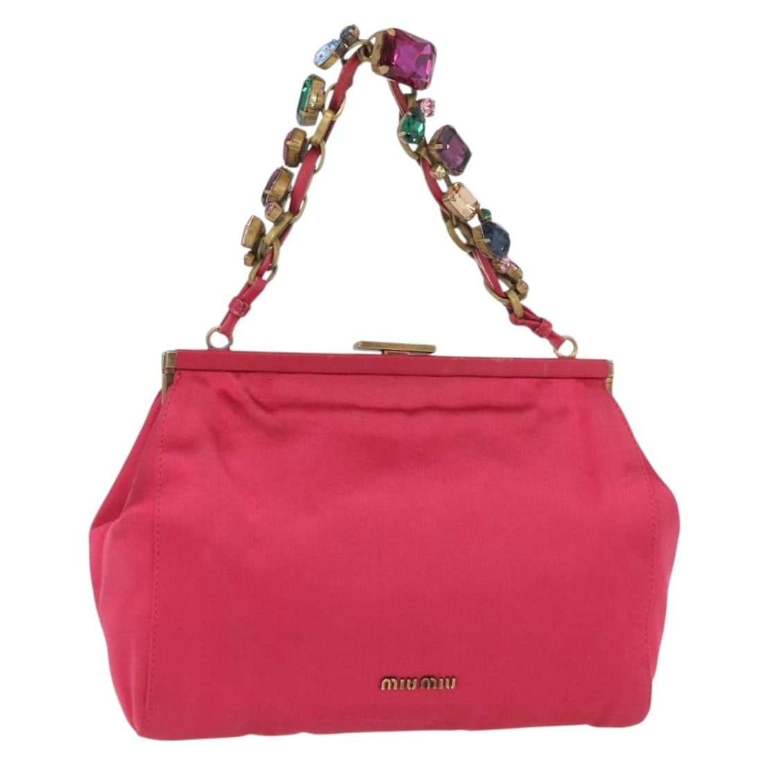 Pink Satin Miu Miu Women's Accessory Pouch with Guarantee Card (1 of 18)