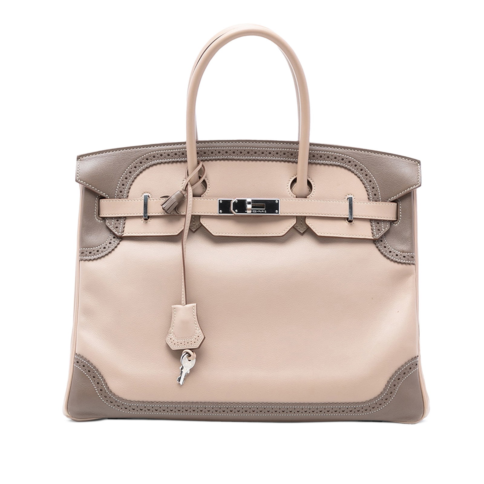 Hermes Birkin 35 Swift Ghillies Retourne Handbag in Argile and Etoupe (1 of 7)