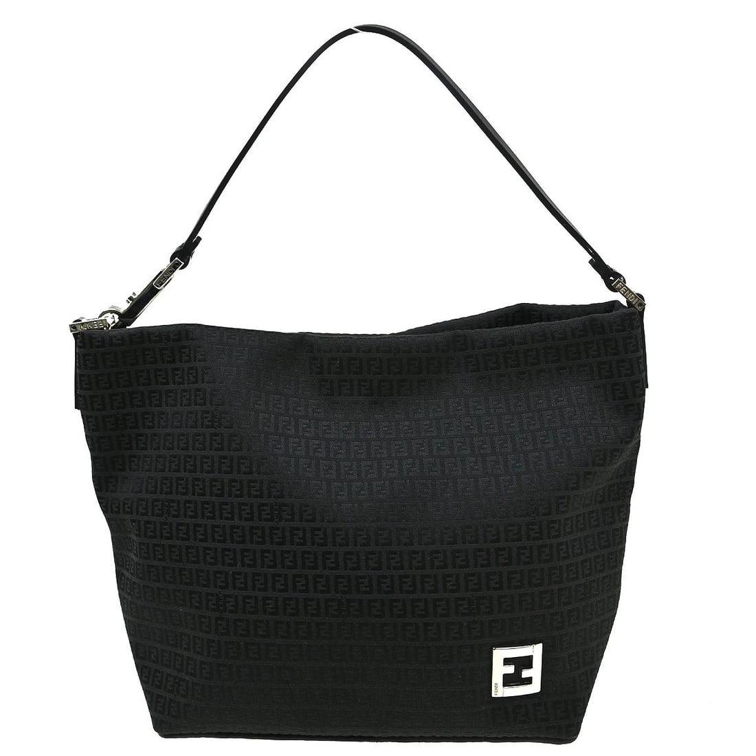 Fendi Zucchino Black Canvas Top Handle Bag: Fendi Zucchino Black Canvas Top Handle Bag This Fendi Black Zucchino handbag features the iconic Zucchino pattern on durable canvas with logo accents. The bag is designed with a magnetic closure and a
