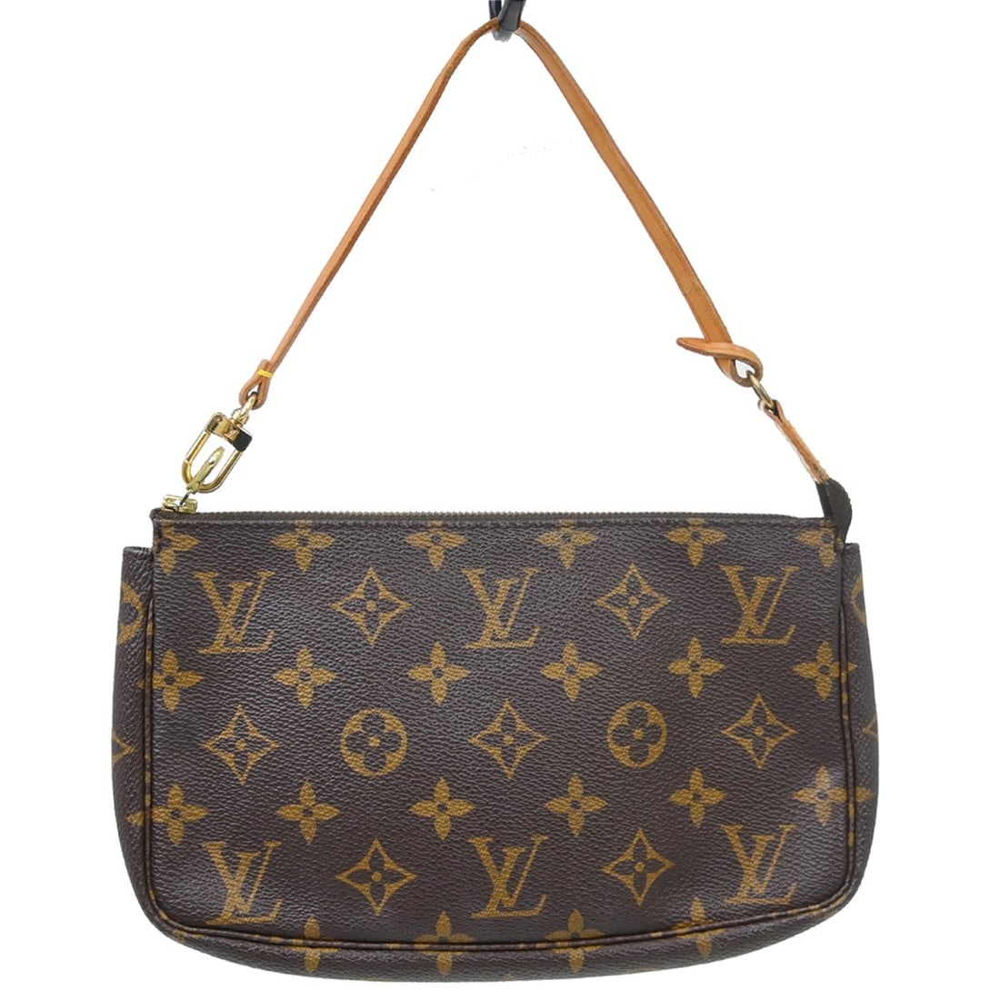 Louis Vuitton Monogram Pochette Accessoires Brown Canvas Pouch: Louis Vuitton Monogram Pochette Accessoires Brown Canvas Pouch This vintage Louis Vuitton Monogram Pochette Accessoires handbag features the iconic monogram canvas leather in brown. Designed with a to