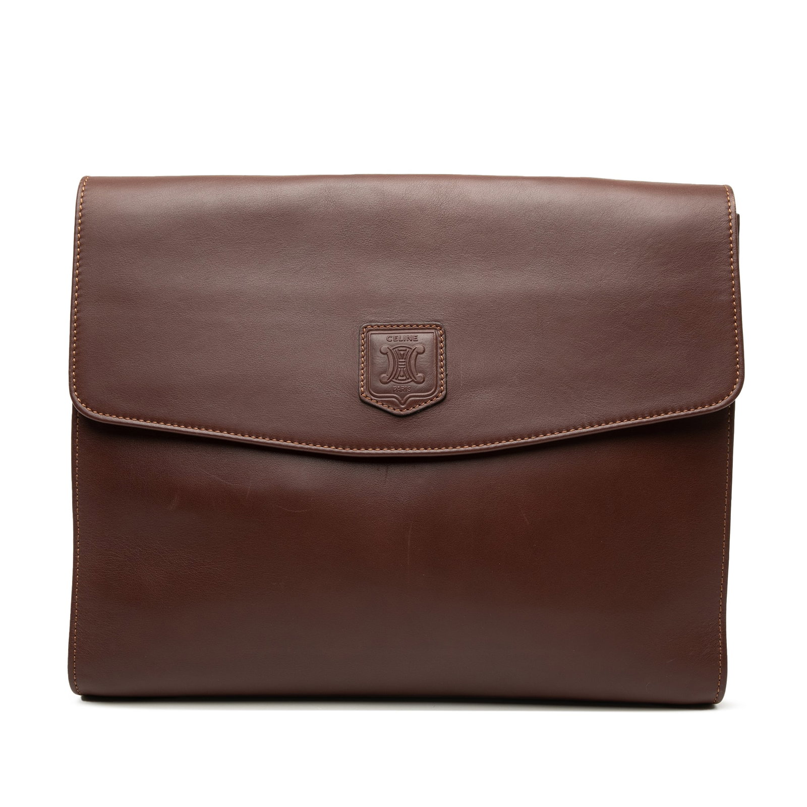 Brown Celine Leather Zip Clutch Bag (1 of 7)