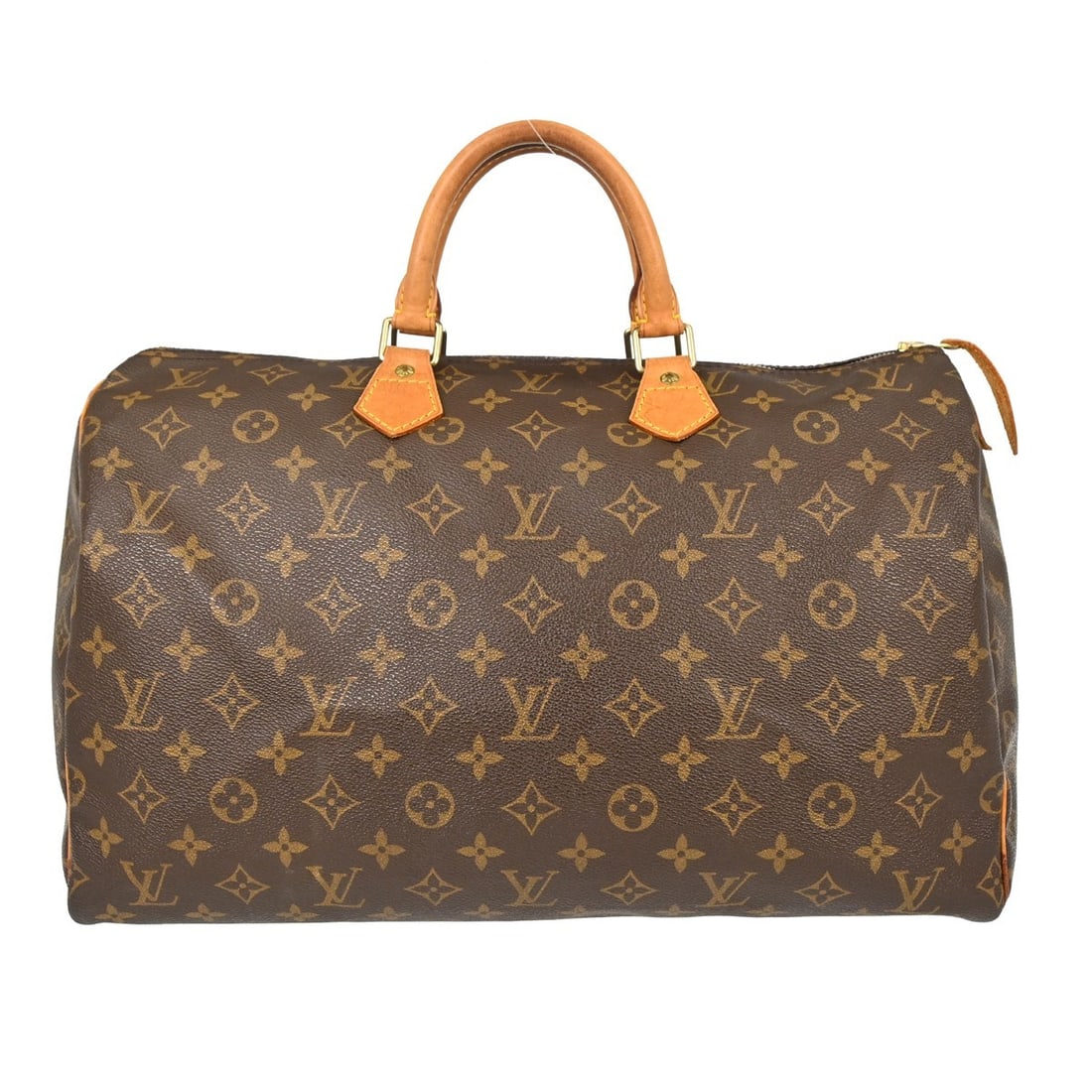 Louis Vuitton Speedy 40 Monogram Canvas Duffle Bag: Louis Vuitton Speedy 40 Monogram Canvas Duffle Bag This is a vintage Louis Vuitton Speedy 40 duffle handbag crafted from the brand's iconic monogram canvas with leather trim. The bag features double h
