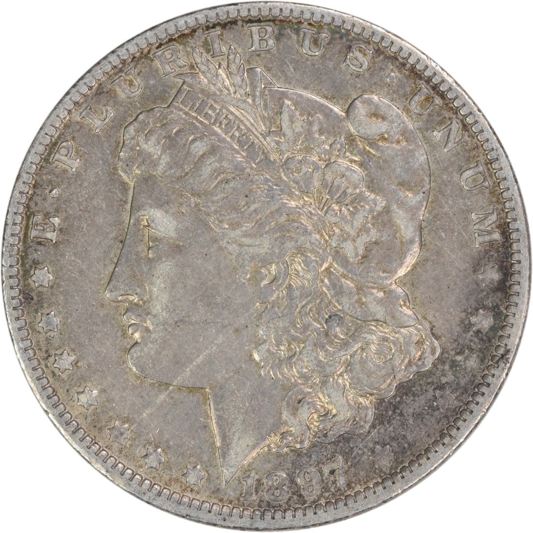 1897-O Morgan Dollar Extra Fine Grade Uncertified Silver Coin: 1897-O Morgan Dollar Extra Fine Grade Uncertified Silver Coin This 1897-O Morgan Silver Dollar is a circulated coin produced at the New Orleans Mint. Composed of 90% silver and 10% copper, it