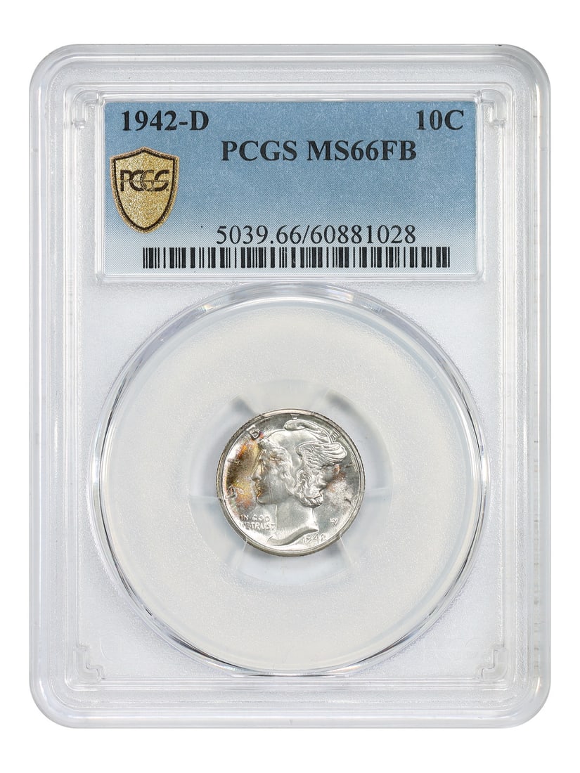 PCGS MS66FB 1942-D Mercury Dime Uncirculated Denver Mint 10C (1 of 5)