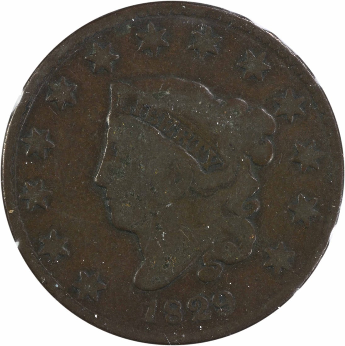 1829 Coronet Head Large Cent Copper VG Grade Uncertified (1 of 2)