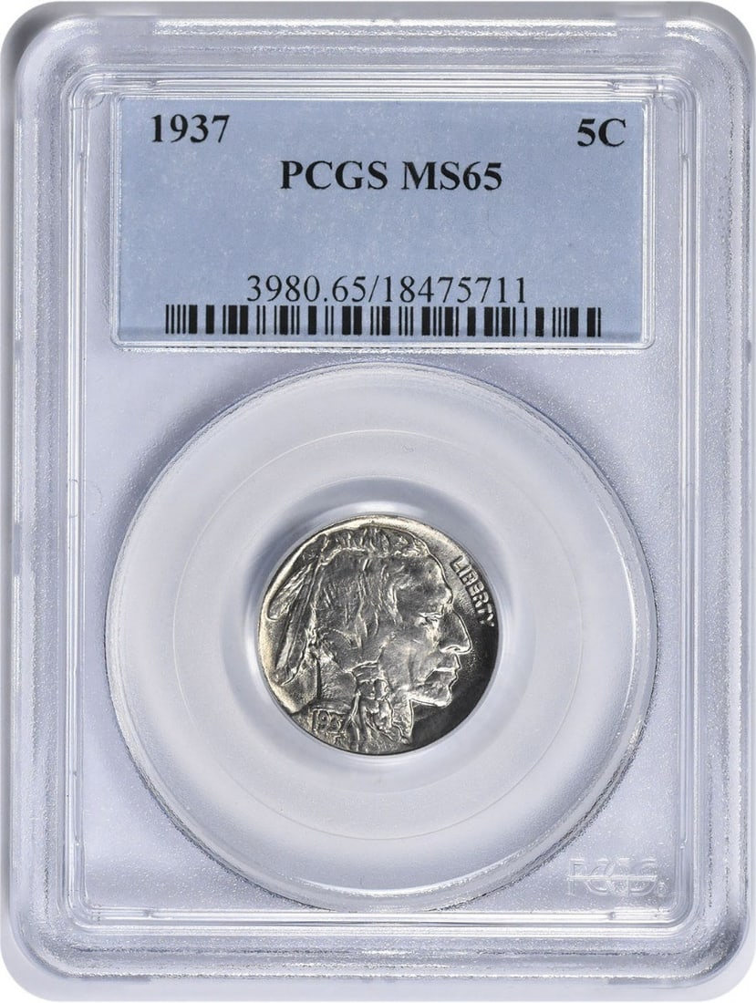 PCGS MS65 1937 Buffalo 5C Nickel (1 of 2)