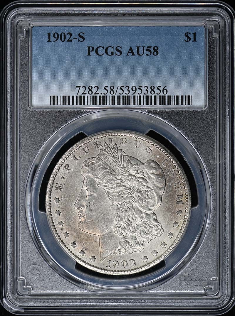 PCGS AU58 1902-S Morgan Silver Dollar (1 of 2)