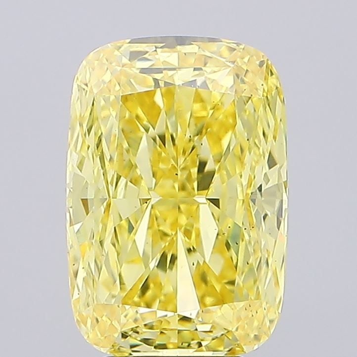 Loose Diamond - CUSHION MODIFIED 5.54ct Fancy Vivid Yellow VS2: Loose Diamond - CUSHION MODIFIED 5.54ct Fancy Vivid Yellow VS2 Source: This is a real non-mined Diamond that has been grown in a lab Shape: CUSHION MODIFIED Carats: 5.54 Color: Fancy Vivid Yellow Cert