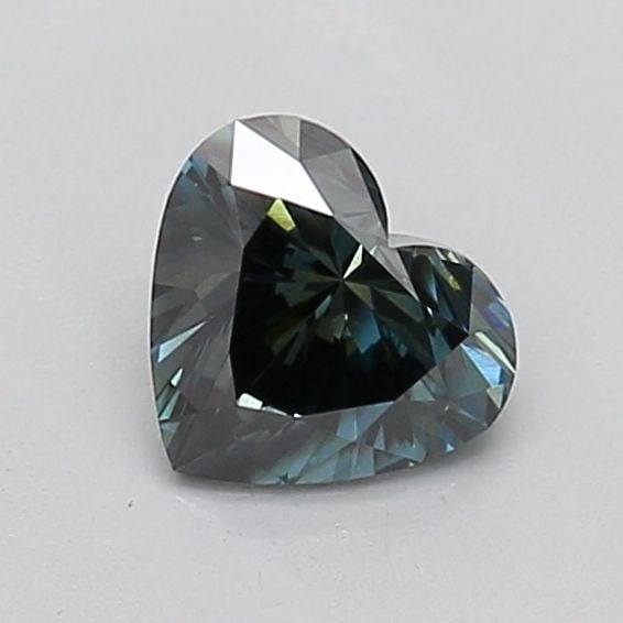 Loose Diamond - HEART 0.55ct Fancy Deep Blueish Green VS1: Loose Diamond - HEART 0.55ct Fancy Deep Blueish Green VS1 Source: This is a real non-mined Diamond that has been grown in a lab Shape: HEART Carats: 0.55 Color: Fancy Deep Blueish Green Certification:
