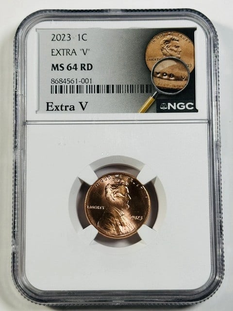 NGC MS-64 RD 2023 Lincoln Cent VDB Extra V (1 of 2)