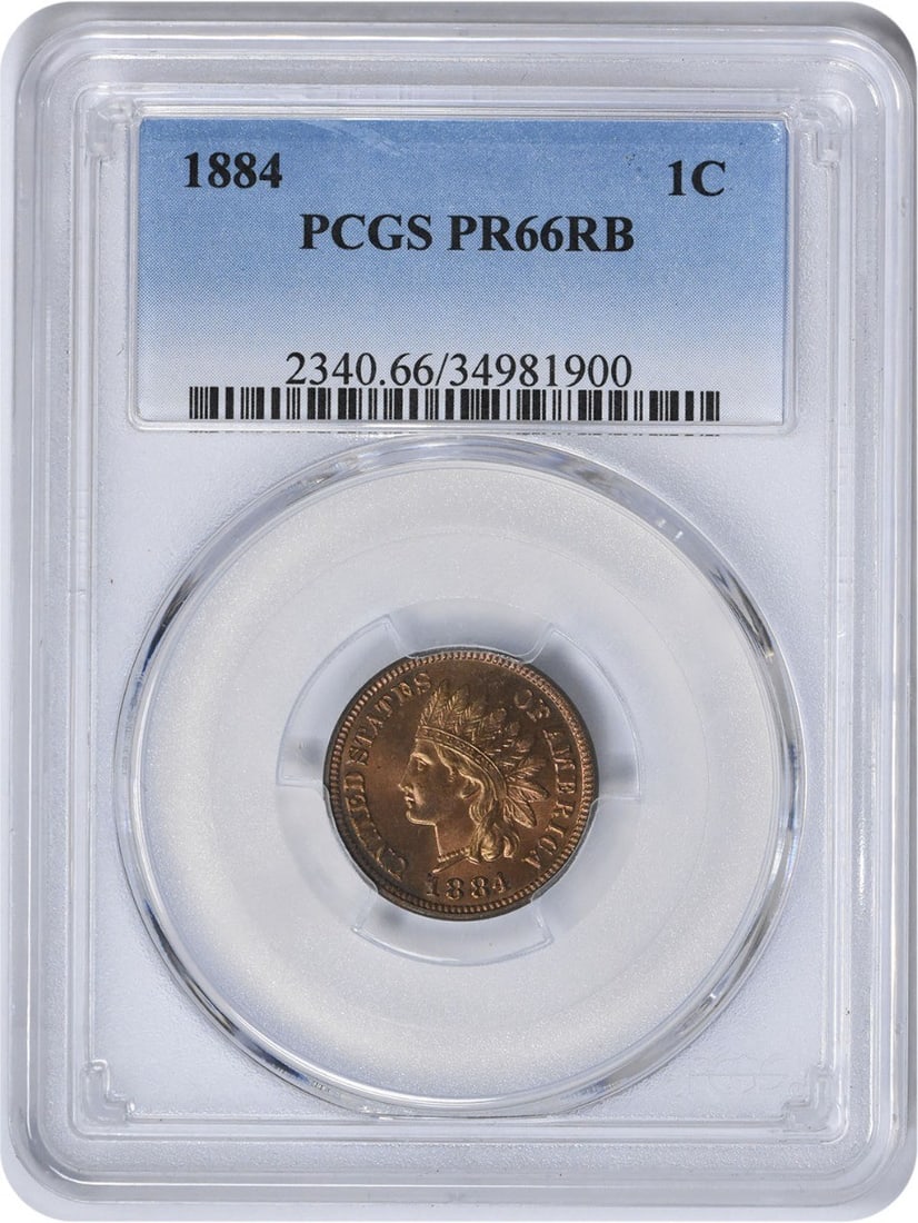 PCGS PR66RB 1884 Indian Head Copper Proof Cent (1 of 4)