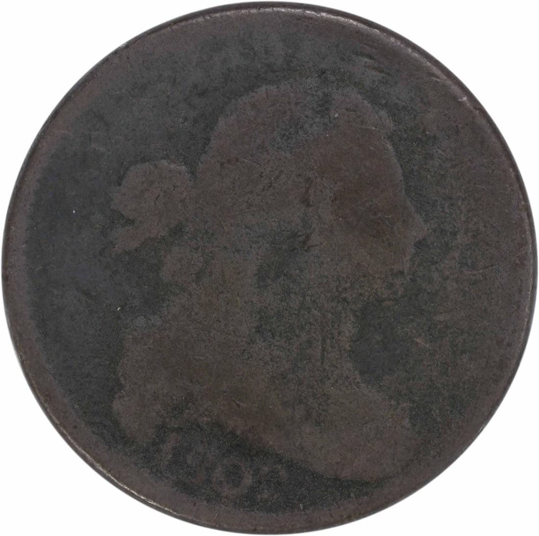 1802 Draped Bust Large Cent AG Copper Coin Uncertified: 1802 Draped Bust Large Cent AG Copper Coin Uncertified This 1802 Large Cent, featuring the Draped Bust design by Robert Scot, is a remarkable piece of American numismatic history. Struck in copper at 