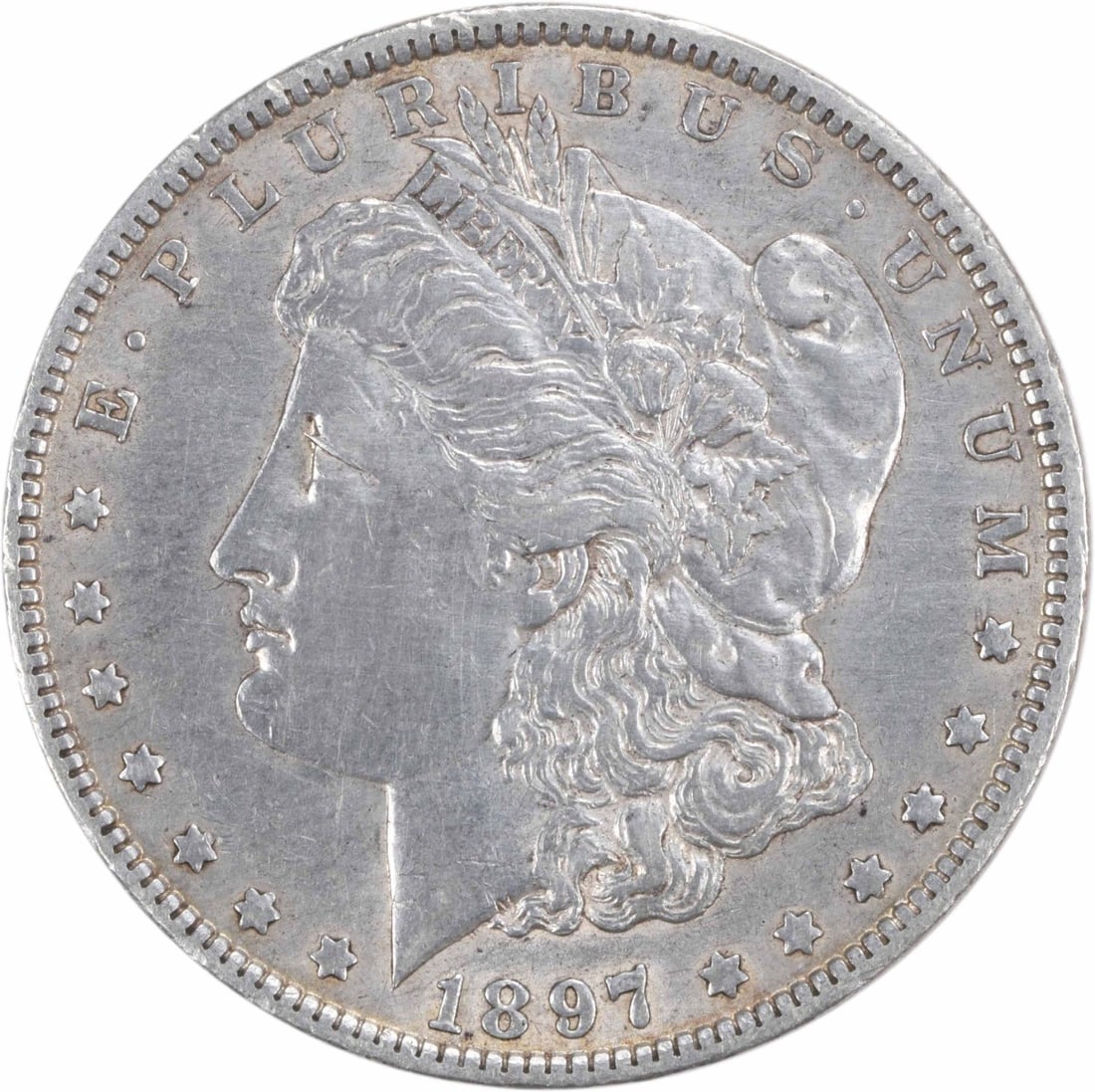 1897-O Morgan Silver Dollar 90% Silver Uncertified Coin: 1897-O Morgan Silver Dollar 90% Silver Uncertified Coin This 1897-O Morgan Silver Dollar is a classic piece of American numismatic history. Struck in 1897 at the New Orleans Mint, this coin features t