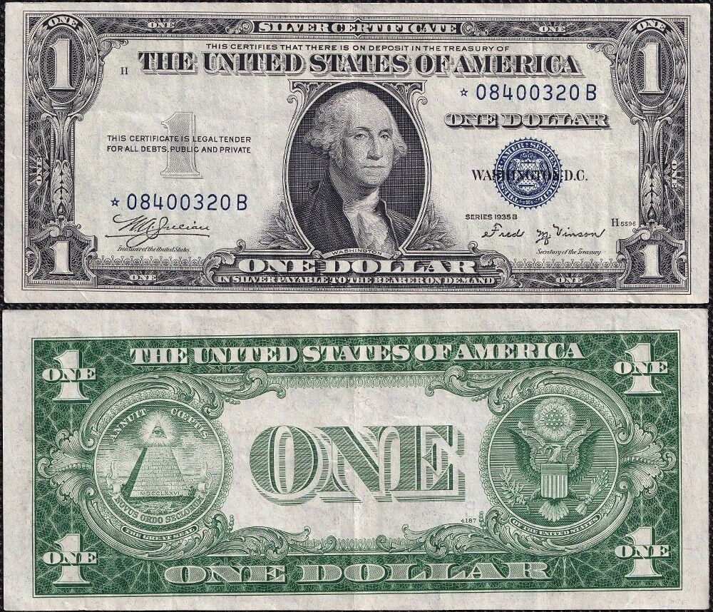 1935-B $1 Silver Certificate FR 1611 Star Note XF (1 of 3)