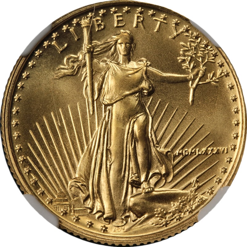 NGC MS69 1986 $10 Gold American Eagle Coin with Exceptional Luster (1 of 4)