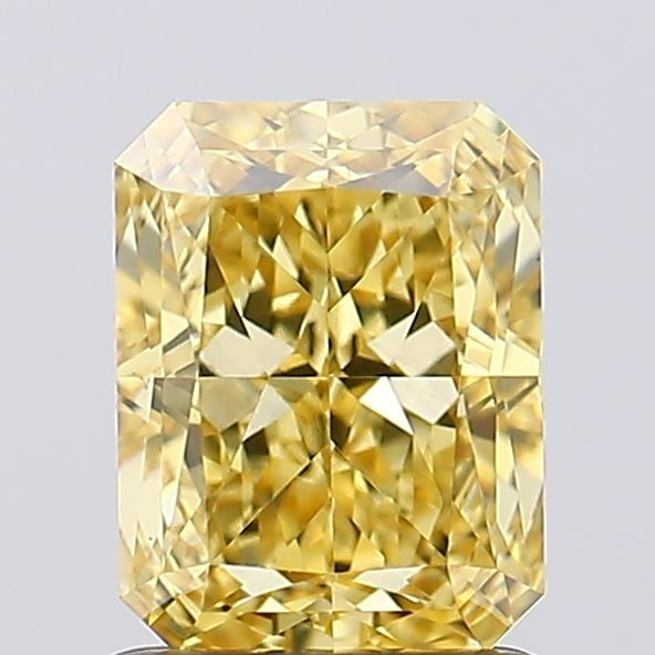 Loose Diamond - RADIANT 1.61ct Fancy Vivid Yellow VS1: Loose Diamond - RADIANT 1.61ct Fancy Vivid Yellow VS1 Source: This is a real non-mined Diamond that has been grown in a lab Shape: RADIANT Carats: 1.61 Color: Fancy Vivid Yellow Certification: IGI