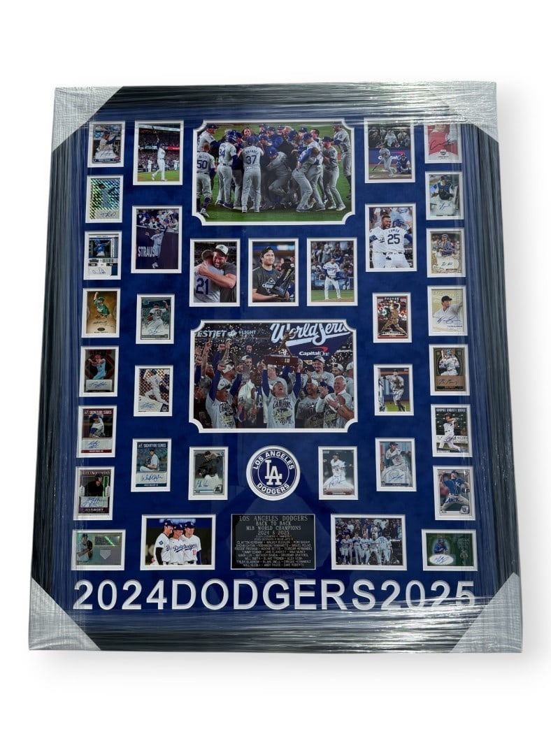 2024-25 Dodgers WS Champs Signed Collage Ohtani Betts Freeman PSA Authenticated (1 of 7)