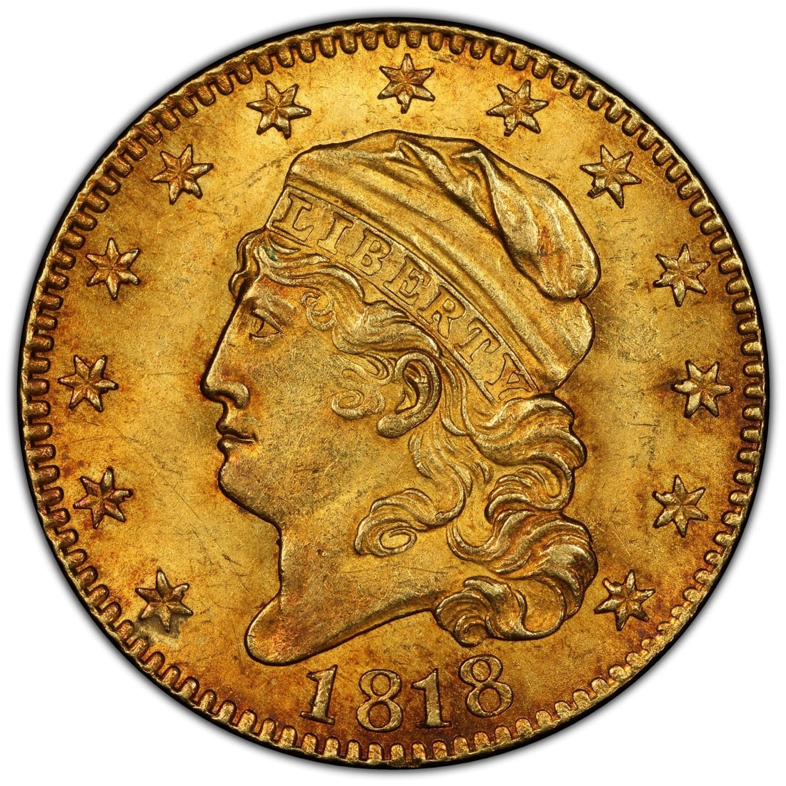 1818 Half Eagle PCGS MS63 Plus CAC Capped Bust - 2