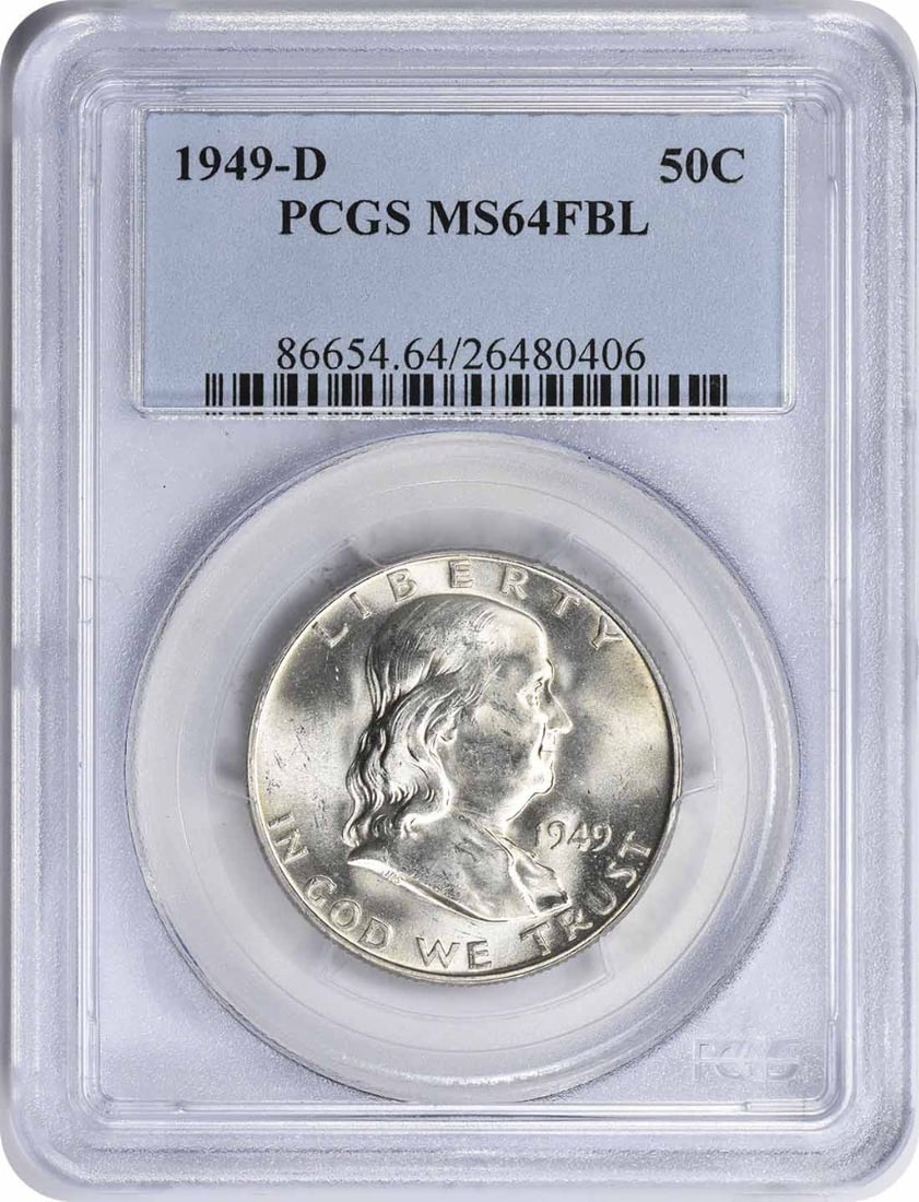 1949-D Franklin Silver Half Dollar MS64 PCGS Uncirculated Coin (1 of 2)