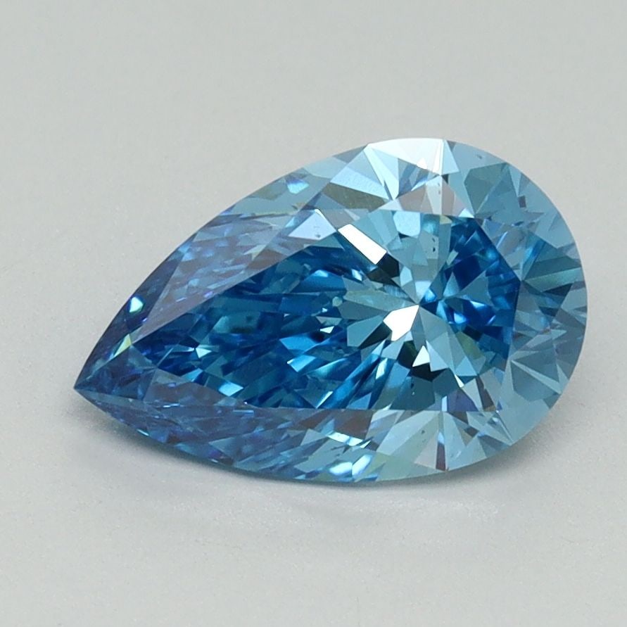 Loose Diamond - PEAR 1.54ct Fancy Vivid Blue VS2: Loose Diamond - PEAR 1.54ct Fancy Vivid Blue VS2 Source: This is a real non-mined Diamond that has been grown in a lab Shape: PEAR Carats: 1.54 Color: Fancy Vivid Blue Certification: IGI Video: