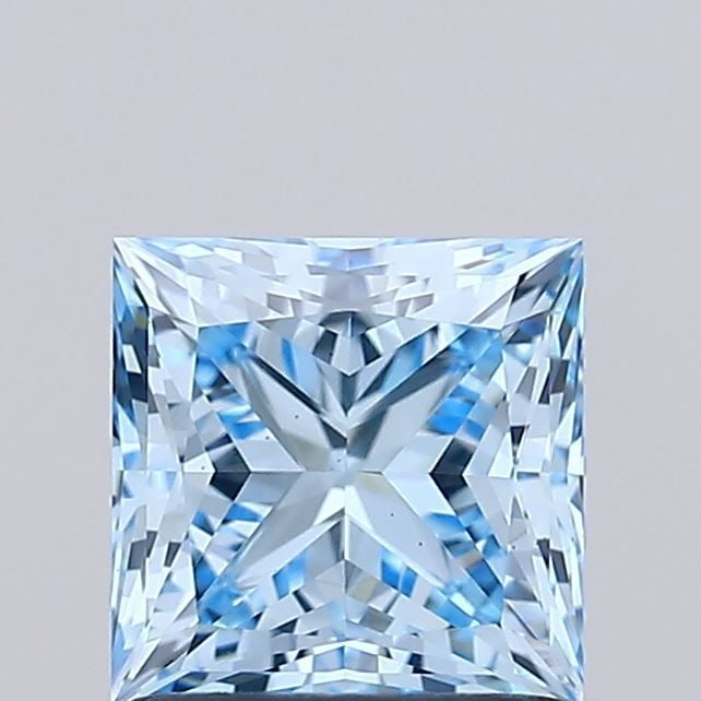 Loose Diamond - PRINCESS 1.02ct Fancy Vivid Blue VS1: Loose Diamond - PRINCESS 1.02ct Fancy Vivid Blue VS1 Source: This is a real non-mined Diamond that has been grown in a lab Shape: PRINCESS Carats: 1.02 Color: Fancy Vivid Blue Certification: IGI