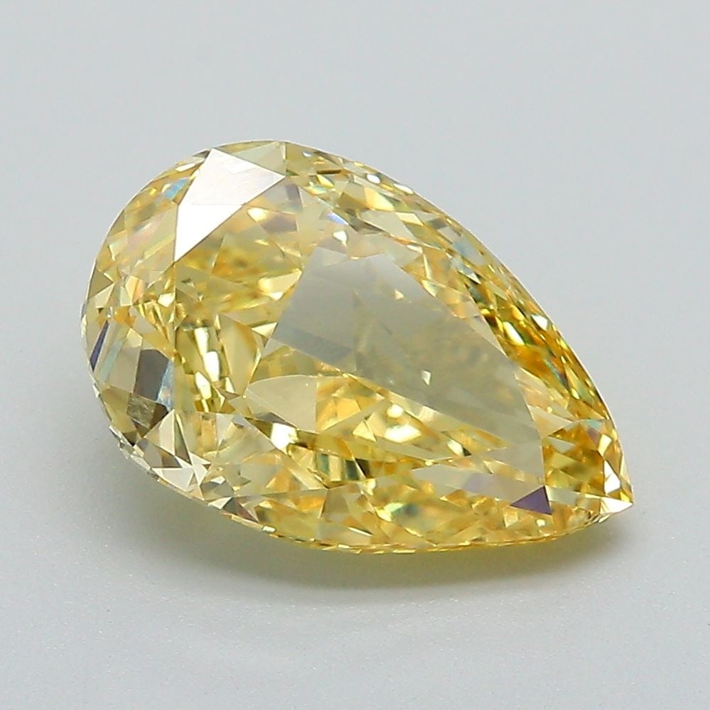Loose Diamond - PEAR 3.08ct Fancy Vivid Yellow VS1: Loose Diamond - PEAR 3.08ct Fancy Vivid Yellow VS1 Source: This is a real non-mined Diamond that has been grown in a lab Shape: PEAR Carats: 3.08 Color: Fancy Vivid Yellow Certification: IGI Video: