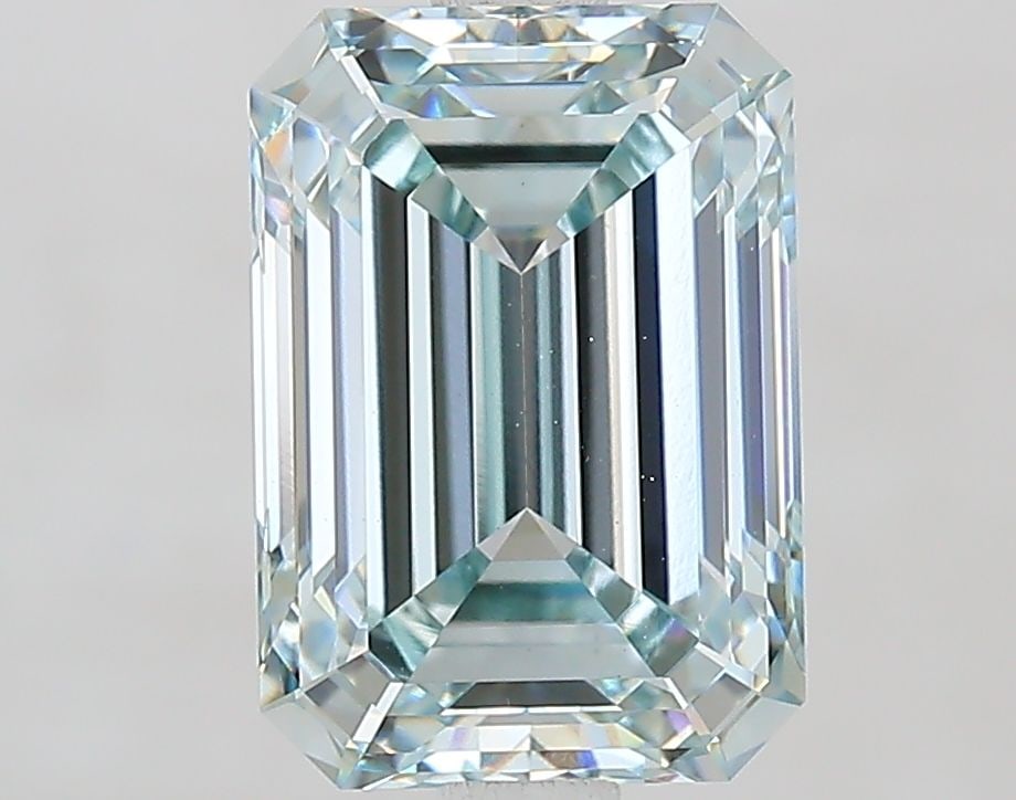 Loose Diamond - EMERALD 2.51ct Fancy Light Greenish Blue VVS2: Loose Diamond - EMERALD 2.51ct Fancy Light Greenish Blue VVS2 Source: This is a real non-mined Diamond that has been grown in a lab Shape: EMERALD Carats: 2.51 Color: Fancy Light Greenish Blue