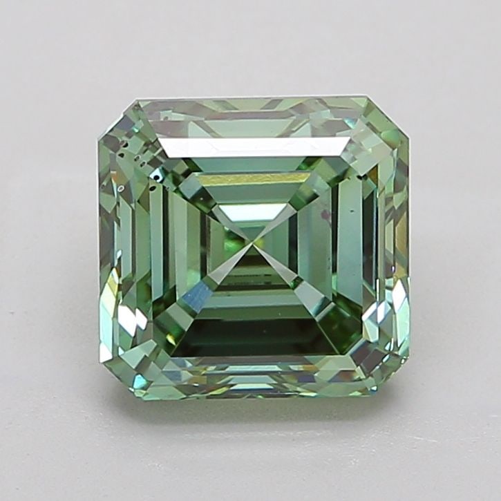 Loose Diamond - ASSCHER 5.02ct Fancy Vivid Green SI1: Loose Diamond - ASSCHER 5.02ct Fancy Vivid Green SI1 Source: This is a real non-mined Diamond that has been grown in a lab Shape: ASSCHER Carats: 5.02 Color: Fancy Vivid Green Certification: IGI Video