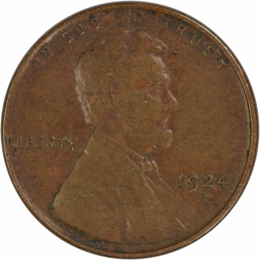 1924-D Copper Lincoln Wheat Cent EF Uncertified (1 of 2)