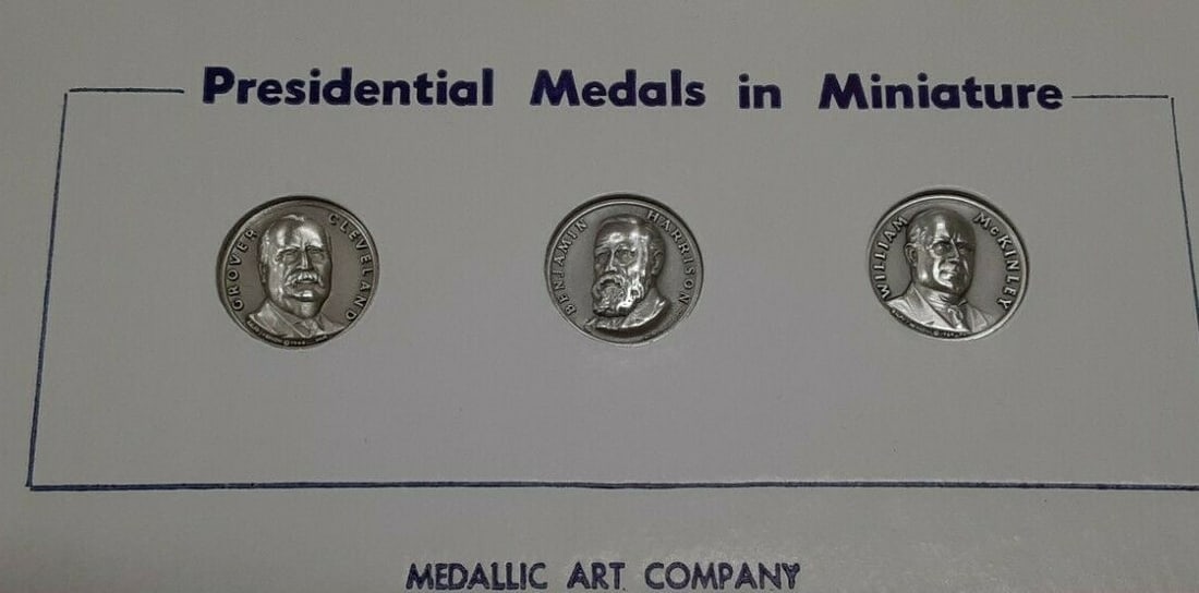 Sterling Presidential Medals Cleveland Harrison McKinley Set of 3 (1 of 2)