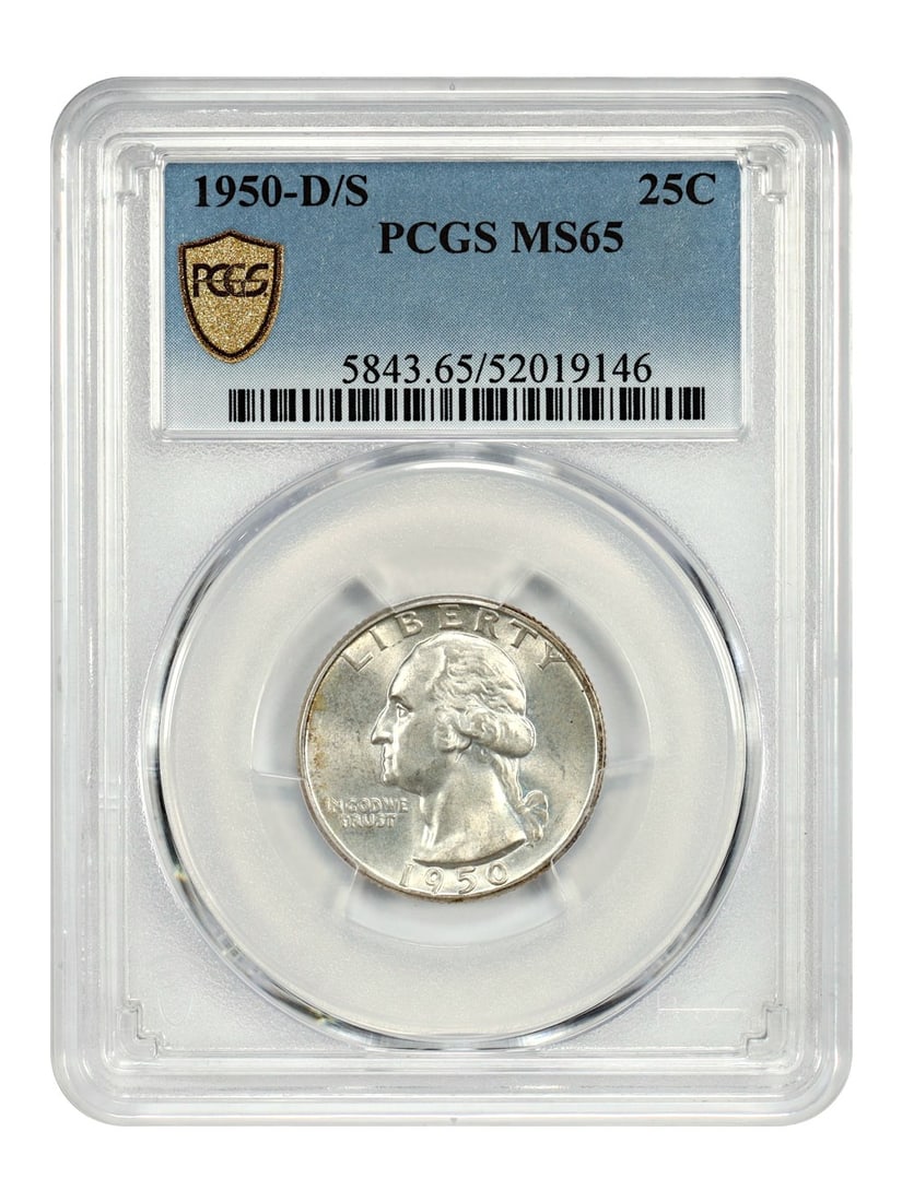 PCGS MS65 1950-D S Washington Quarter Scarce Variety (1 of 4)
