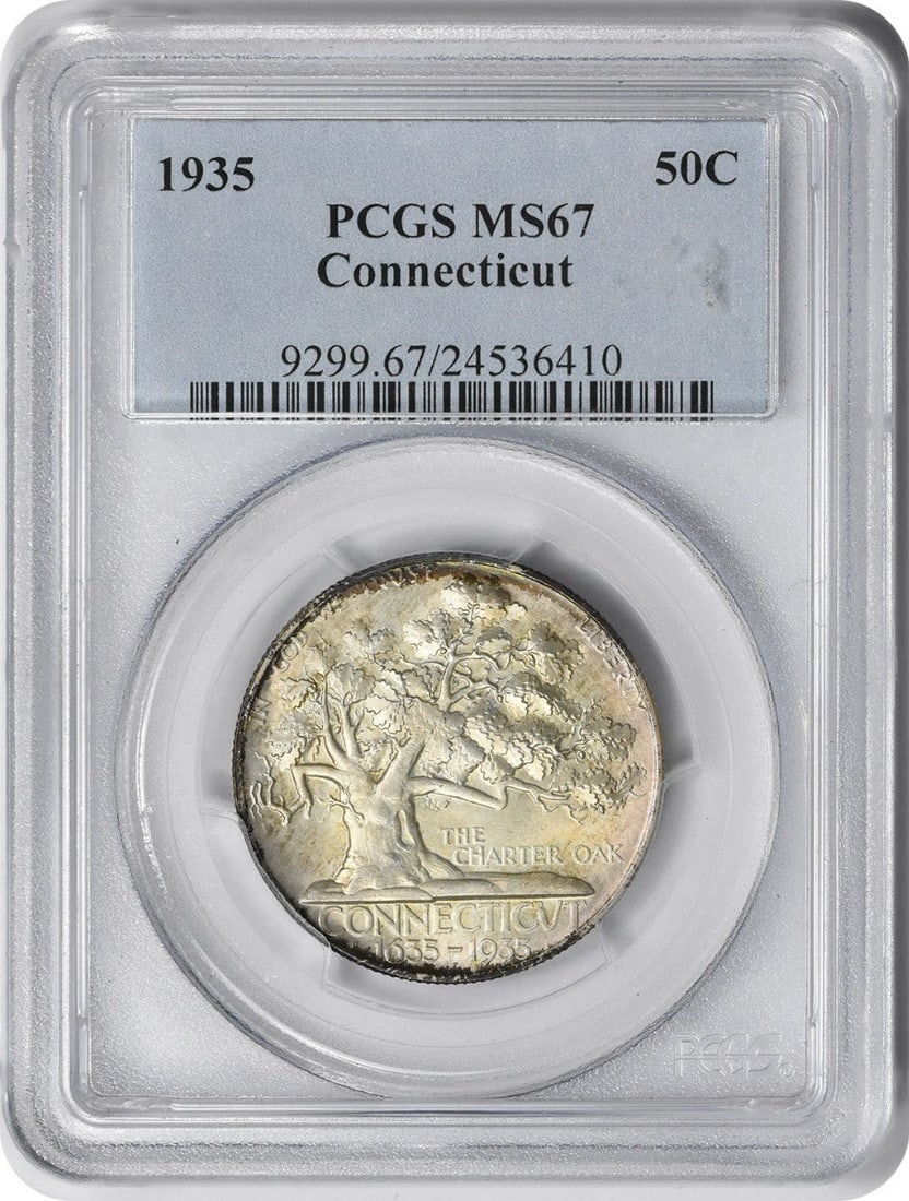 1935 Connecticut Commemorative Silver Half Dollar MS67 PCGS Certified (1 of 4)
