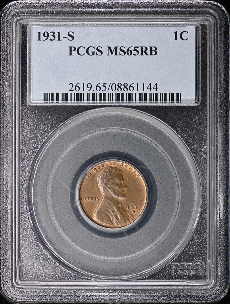 PCGS MS65RB 1931-S Lincoln Wheat Cent (1 of 2)