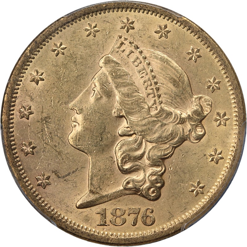 PCGS MS61 1876-S Liberty Head $20 Gold Coin Type 2 (1 of 4)